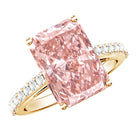 Rosec Jewels-Radiant Cut 5 Carat Lab Grown Pink Diamond Engagement Ring with IGI Certificate