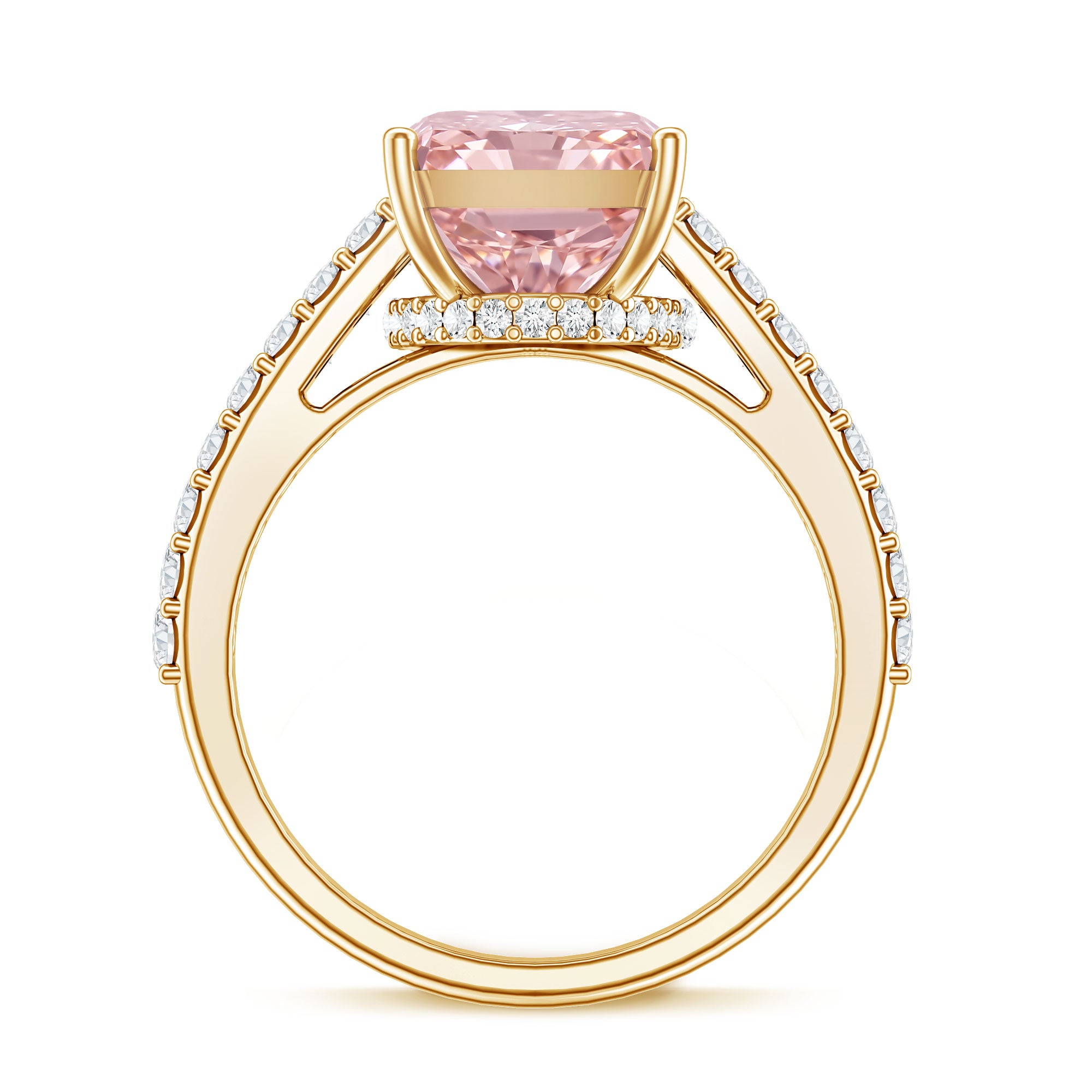 Rosec Jewels-Radiant Cut 5 Carat Lab Grown Pink Diamond Engagement Ring with IGI Certificate