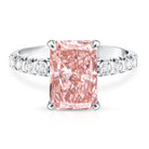 Rosec Jewels-Lab Grown 4 Carat Pink Diamond Radiant Cut Engagement Ring with IGI Certificate