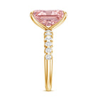 Rosec Jewels-5 Carat Radiant Lab Grown Pink Diamond Huge Statement Ring with IGI Certificate