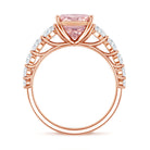 Rosec Jewels-IGI Certified Radiant Cut Lab Grown 4 Carat Pink Diamond Engagement Ring with Side Stones