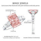 Rosec Jewels-IGI Certified Radiant Cut Lab Grown 4 Carat Pink Diamond Engagement Ring with Side Stones