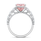 Rosec Jewels-5 Carat Radiant Lab Grown Pink and White Diamond Side Stone Engagement Ring IGI Certified