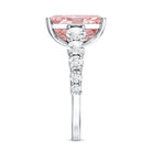 Rosec Jewels-5 Carat Radiant Lab Grown Pink and White Diamond Side Stone Engagement Ring IGI Certified