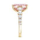 Rosec Jewels-5 Carat Radiant Lab Grown Pink and White Diamond Side Stone Engagement Ring IGI Certified