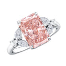 Rosec Jewels-3 Carat Radiant Cut Lab Pink Diamond Engagement Ring IGI Certified