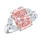 Rosec Jewels-Lab Grown 4 Carat Radiant Cut Pink Diamond Statement Engagement Ring IGI Certified