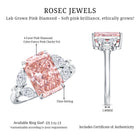 Rosec Jewels-Lab Grown 4 Carat Radiant Cut Pink Diamond Statement Engagement Ring IGI Certified
