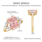 Rosec Jewels-Lab Grown 4 Carat Radiant Cut Pink Diamond Statement Engagement Ring IGI Certified