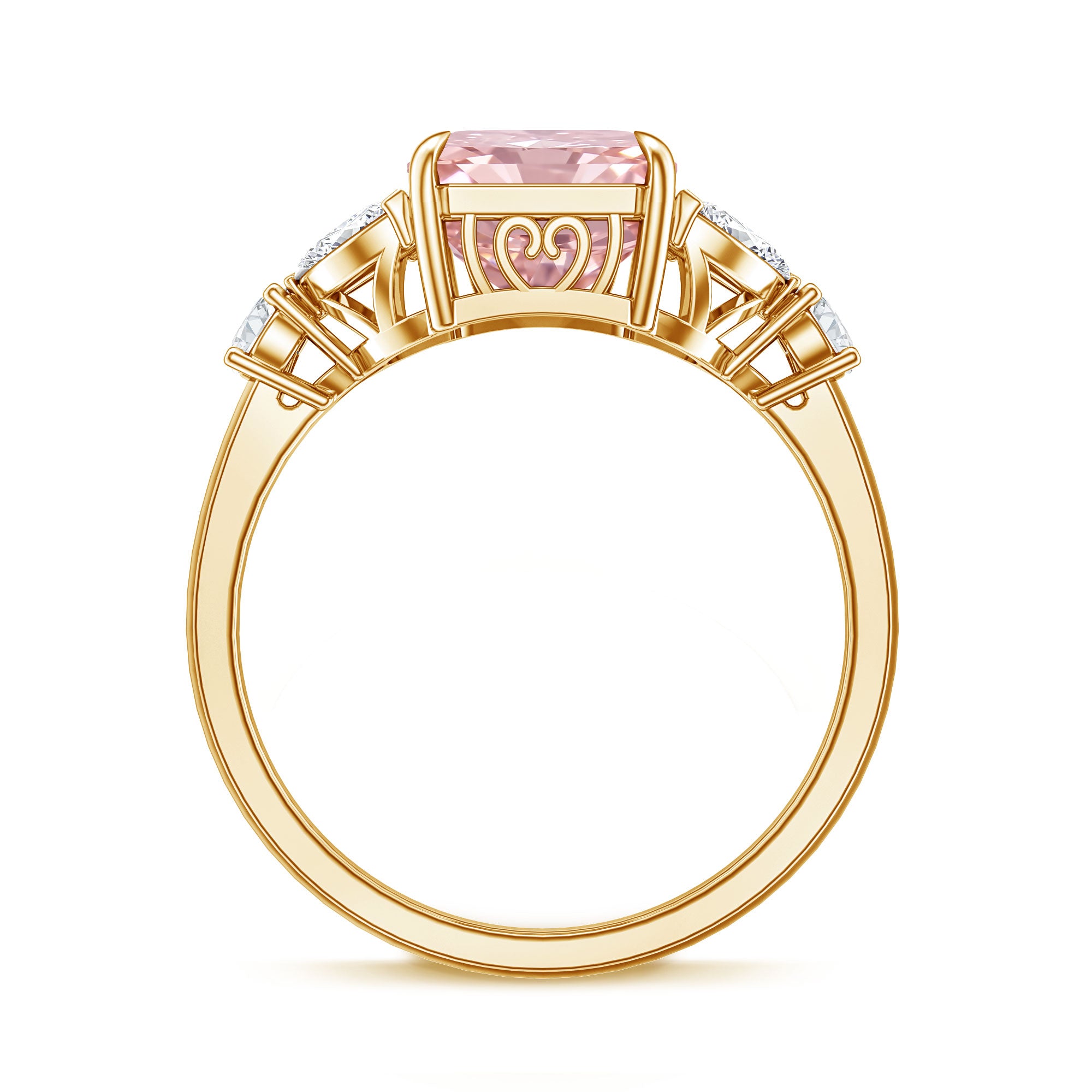 Rosec Jewels-Lab Grown 4 Carat Radiant Cut Pink Diamond Statement Engagement Ring IGI Certified