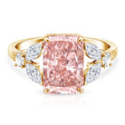Rosec Jewels-Lab Grown 4 Carat Radiant Cut Pink Diamond Statement Engagement Ring IGI Certified