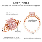 Rosec Jewels-3 Carat Radiant Cut Lab Pink Diamond Celtic Engagement Ring with IGI Certificate
