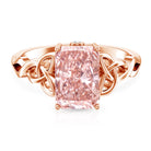Rosec Jewels-3 Carat Radiant Cut Lab Pink Diamond Celtic Engagement Ring with IGI Certificate