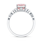 Rosec Jewels-3 Carat Radiant Cut Lab Pink Diamond Celtic Engagement Ring with IGI Certificate