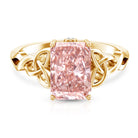 Rosec Jewels-3 Carat Radiant Cut Lab Pink Diamond Celtic Engagement Ring with IGI Certificate