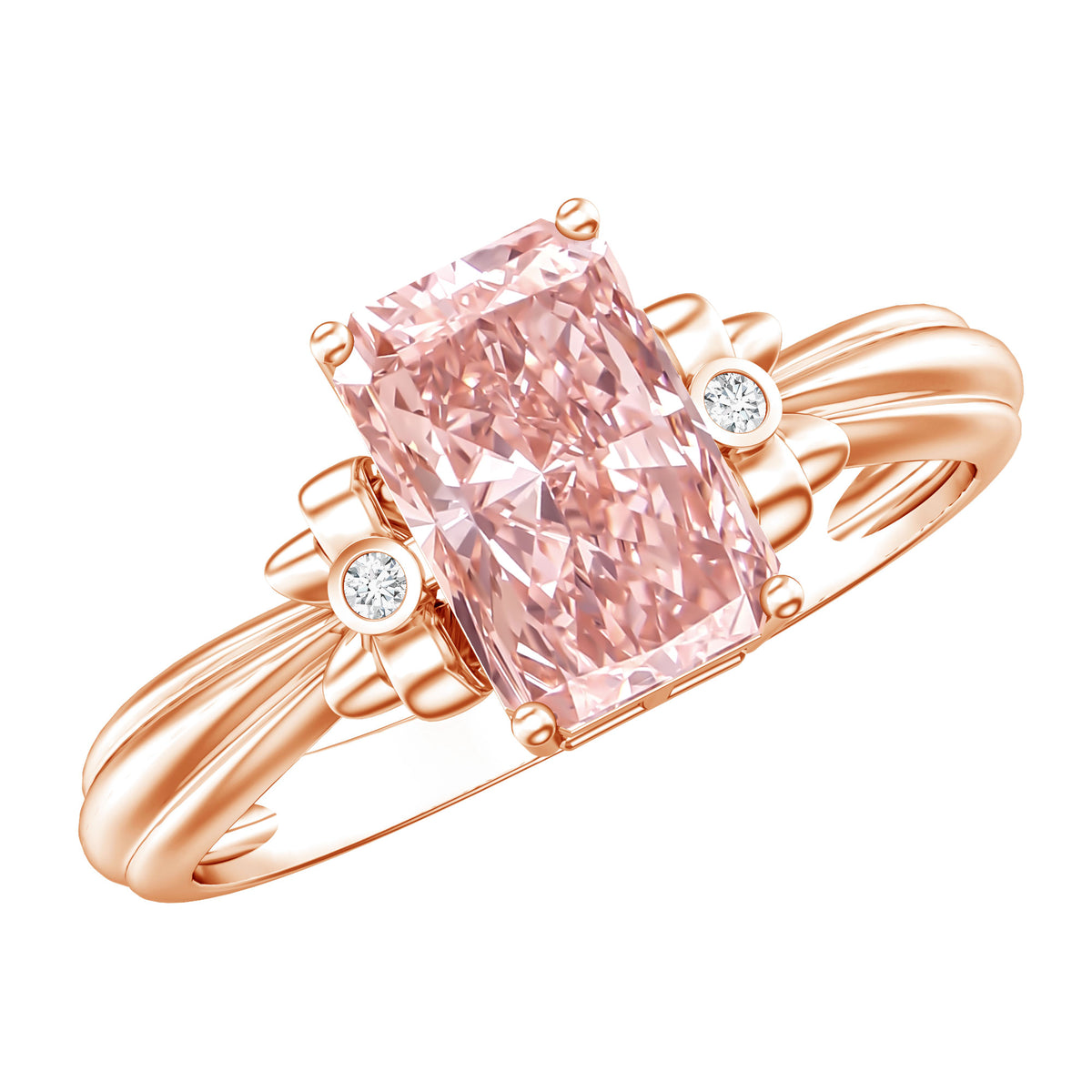 Lab Grown 2 Carat Fancy Pink Diamond Solitaire Engagement Ring IGI Certified Fancy Pink - VS1 - Rosec Jewels