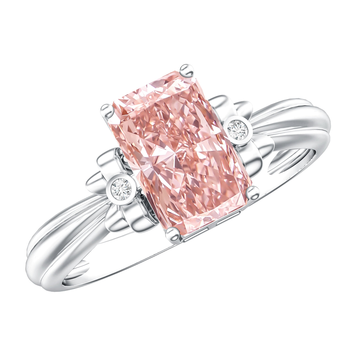Lab Grown 2 Carat Fancy Pink Diamond Solitaire Engagement Ring IGI Certified Fancy Pink - VS1 - Rosec Jewels