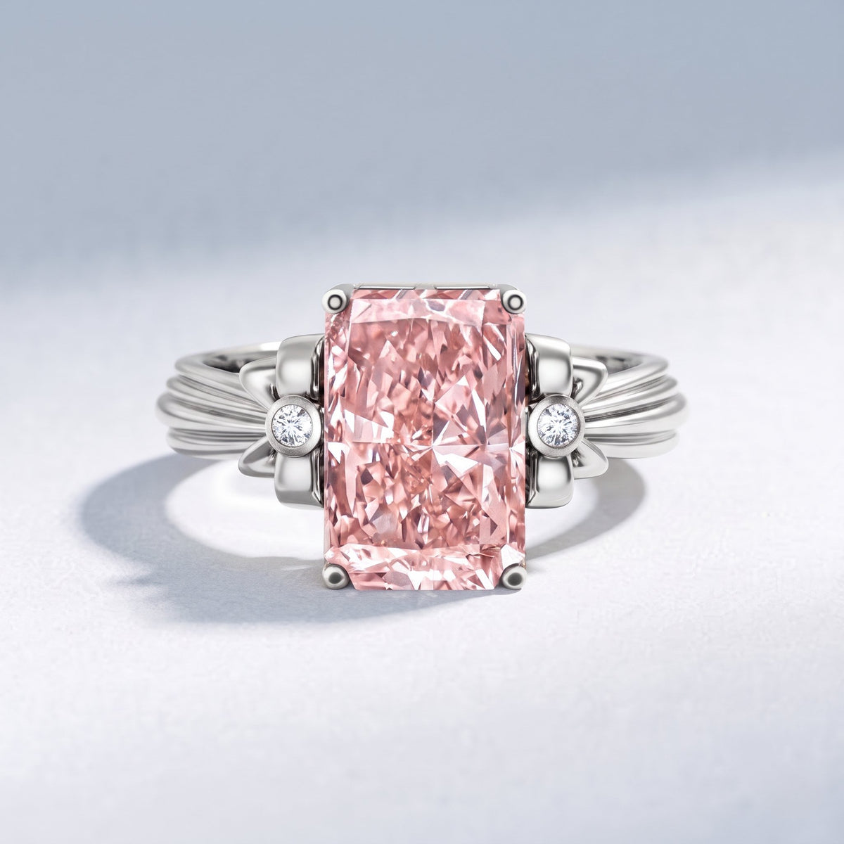 Lab Grown 2 Carat Fancy Pink Diamond Solitaire Engagement Ring IGI Certified Fancy Pink - VS1 - Rosec Jewels