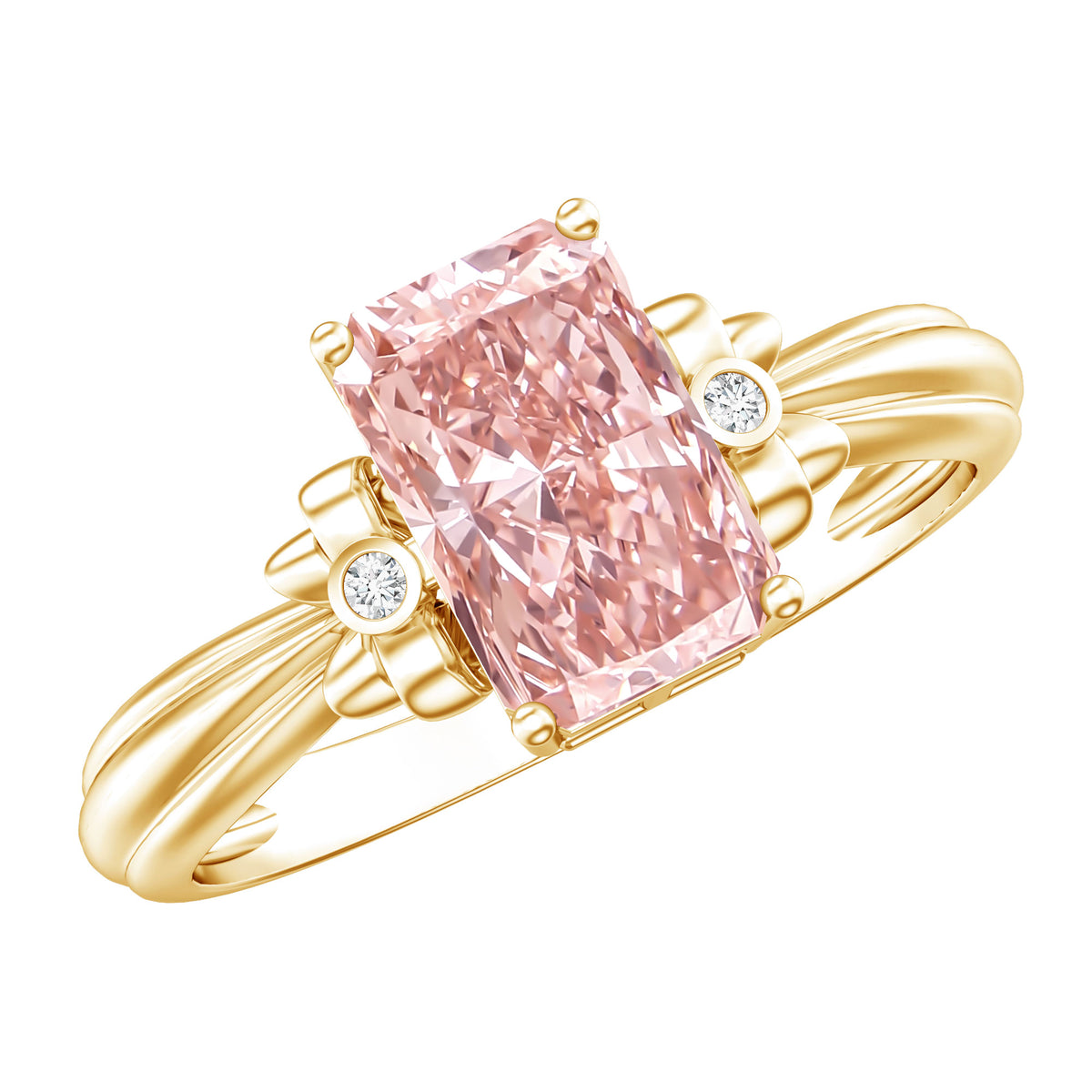 Lab Grown 2 Carat Fancy Pink Diamond Solitaire Engagement Ring IGI Certified Fancy Pink - VS1 - Rosec Jewels