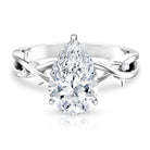 Solitaire 3 Carat Lab Diamond Pear Engagement Ring with IGI Certificate Lab - ( E-VS1 ) - Rosec Jewels