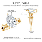 Solitaire 3 Carat Lab Diamond Pear Engagement Ring with IGI Certificate Lab - ( E-VS1 ) - Rosec Jewels