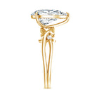 Solitaire 3 Carat Lab Diamond Pear Engagement Ring with IGI Certificate Lab - ( E-VS1 ) - Rosec Jewels
