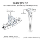 2 Carat Lab Grown Pear Cut Diamond Nature Engagement Ring with IGI Certificate Lab - ( E-VS1 ) - Rosec Jewels