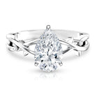 2 Carat Lab Grown Pear Cut Diamond Nature Engagement Ring with IGI Certificate Lab - ( E-VS1 ) - Rosec Jewels