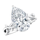 Rosec Jewels-Pear Shaped 4 Carat Lab Grown Diamond Designer Engagement Ring with IGI Certificate