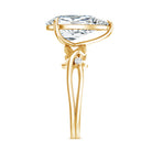 Rosec Jewels-Pear Shaped 4 Carat Lab Grown Diamond Designer Engagement Ring with IGI Certificate