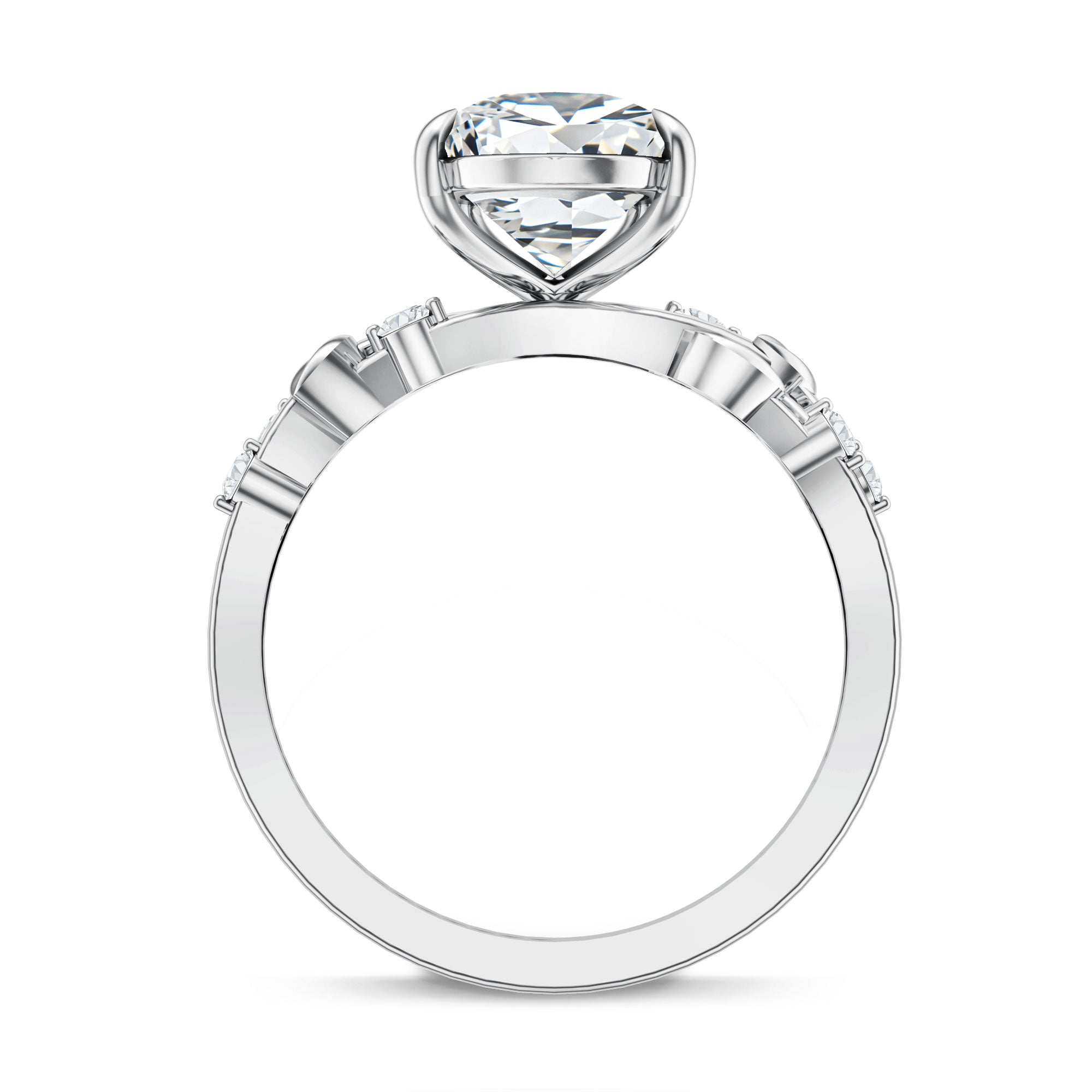 Nature Inspired 3 Carat Lab Grown Diamond Vine Engagement Ring with IGI Certificate Lab - ( E-VS1 ) - Rosec Jewels