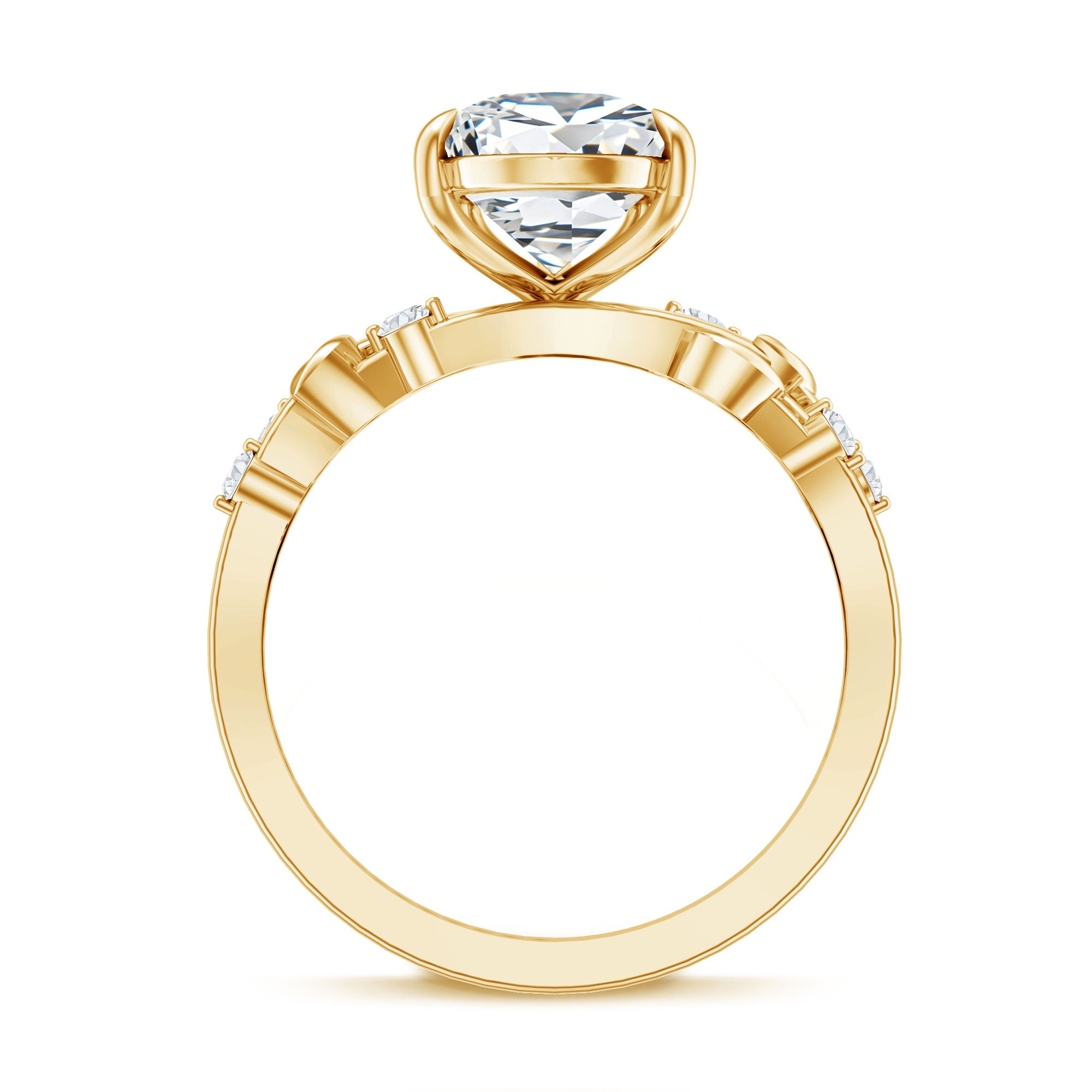 Nature Inspired 3 Carat Lab Grown Diamond Vine Engagement Ring with IGI Certificate Lab - ( E-VS1 ) - Rosec Jewels