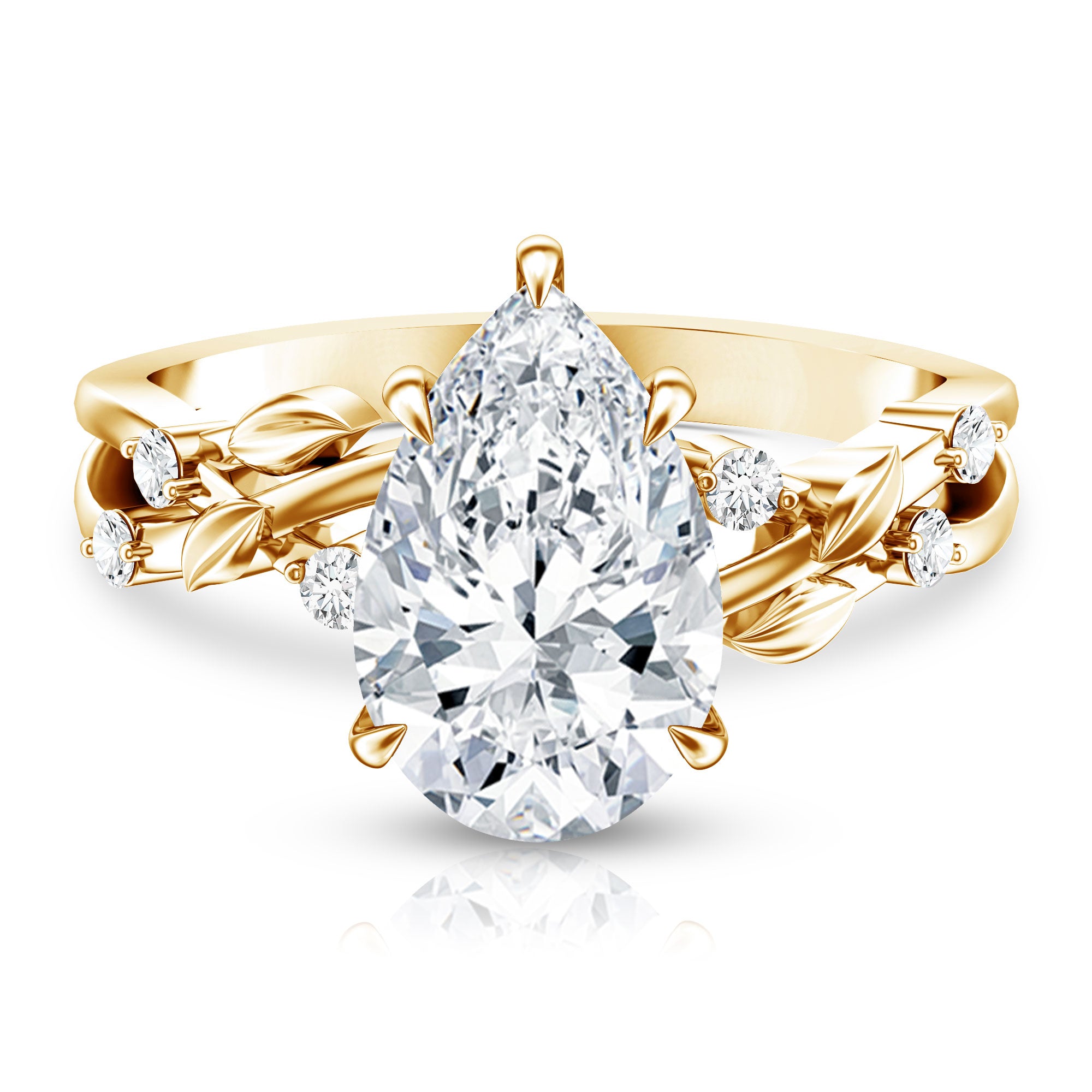 Nature Inspired 3 Carat Lab Grown Diamond Vine Engagement Ring with IGI Certificate Lab - ( E-VS1 ) - Rosec Jewels