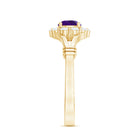 Rosec Jewels-1 CT Amethyst and Diamond Halo Split Shank Ring