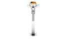 Rosec Jewels-Genuine Citrine Diamond Flower Engagement Ring with Split Shank