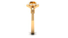 Rosec Jewels-Genuine Citrine Diamond Flower Engagement Ring with Split Shank