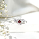 Rosec Jewels-Real Pink Tourmaline and Diamond Engagement Ring in Split Shank