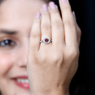 Rosec Jewels-Real Pink Tourmaline and Diamond Engagement Ring in Split Shank
