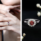 Rosec Jewels-Real Pink Tourmaline and Diamond Engagement Ring in Split Shank