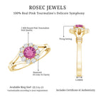 Rosec Jewels-Real Pink Tourmaline and Diamond Engagement Ring in Split Shank