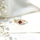 Rosec Jewels-Real Pink Tourmaline and Diamond Engagement Ring in Split Shank