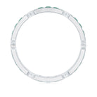 Natural Emerald Eternity Wedding Band with Milgrain Detail AAA - Rosec Jewels
