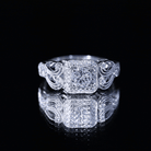 Certified Moissanite Art Deco Engagement Ring for Women D-VS1 - Rosec Jewels