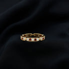 Vintage Inspired Garnet Eternity Ring with Diamond AAA - Rosec Jewels