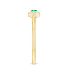Rosec Jewels-Marquise Emerald East West Promise Ring with Diamond Halo