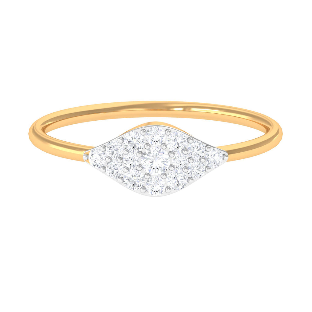 Certified Diamond Minimal Cluster Ring in Illusion Setting Diamond - ( HI-SI ) - Color and Clarity - Rosec Jewels