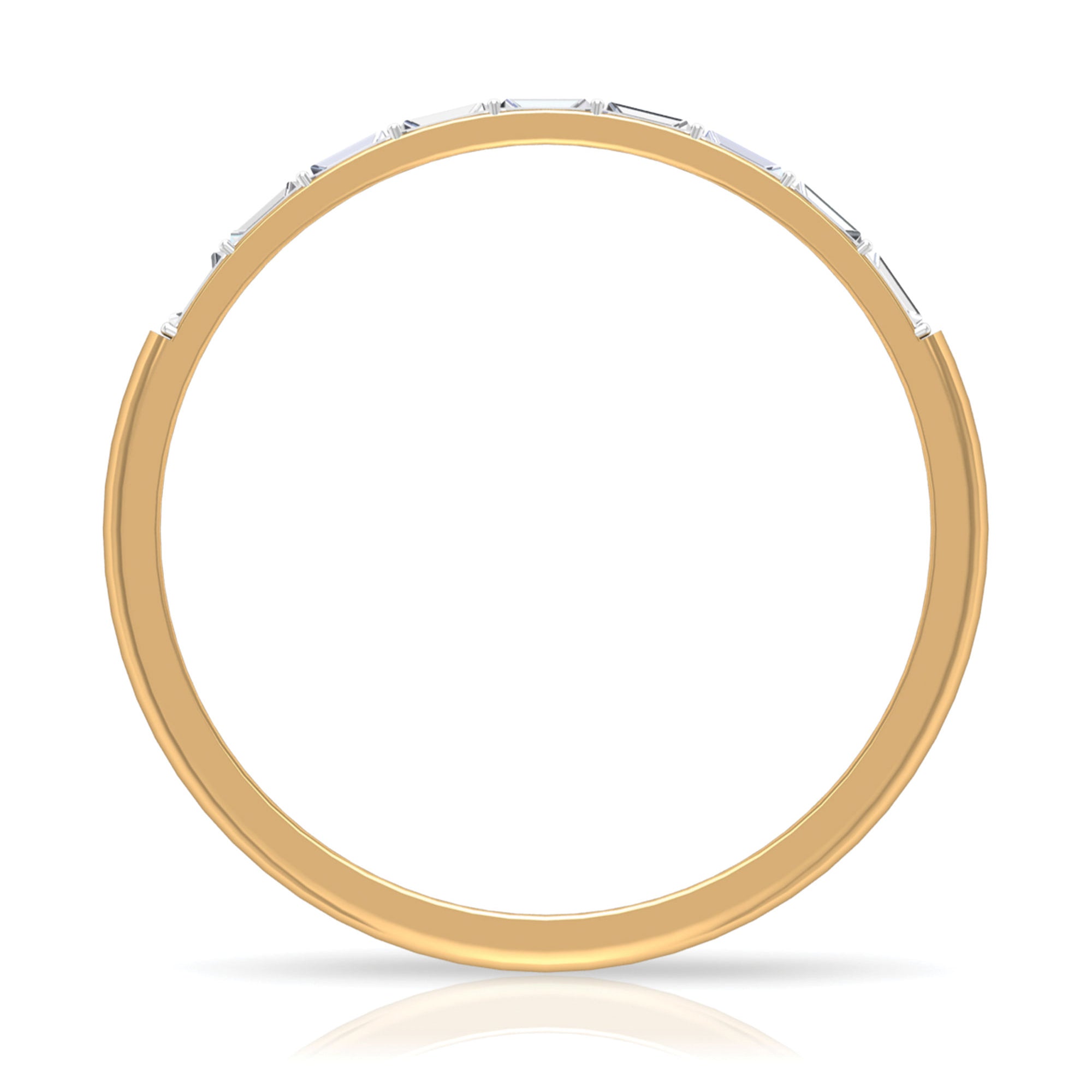 Baguette Diamond East West Stackable Ring Natural - ( HI-SI ) - Rosec Jewels