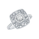 Rosec Jewels-Moissanite Statement Engagement Ring with Milgrain Detailing