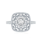 Rosec Jewels-Moissanite Statement Engagement Ring with Milgrain Detailing