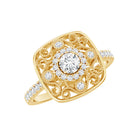 Rosec Jewels-Moissanite Statement Engagement Ring with Milgrain Detailing